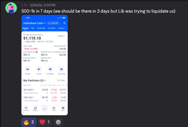 Lin — 500-1k in 7 days, +$241 day P&L